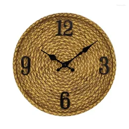 Wanduhren, 30,5 cm, rustikale Rattan-Uhr, Kunstharz-Uhren, für den Außenbereich, Garten, Hof, Dekoration