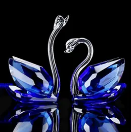 Decorative Objects 60mm 4 colors Crystal Swan Crafts Glass Paperweight Figurine Gifts Ornaments Home Wedding Party Decor Souvenirs 230531