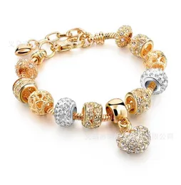 Fai da te moda donna retrò fascino creativo argento placcato cristallo bracciali matrimonio ragazza braccialetto gioielli economici fili di perline GD9498828905