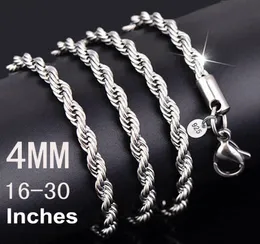 925 Stamp Rope Chains 4mm Sterling Silver Plated Colares for Women Men Fashion Trend DIY Jewelry Accessories 16039039 1806709136