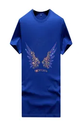 Tops casuais masculinos personalizados com strass camisetas de grife azul manga curta para o verão vários designs3441243