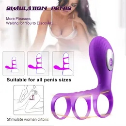Sex Toy Massager 10 Speeds Vibrator Penis Rings for Men Dildo Cock Delay Ejaculation Toys Men Couple Adults 18 Usb Rechargeable