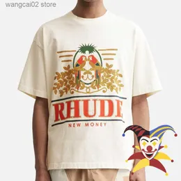 T-shirts homme perroquet imprimé Rhude T-shirt homme femme surdimensionné haut ample T-shirts T230602