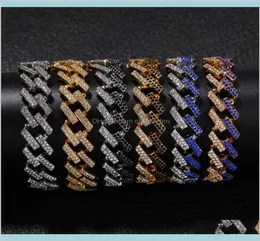 Unisex Hip Hop Simulated Diamond Bracelets Fashion Jewelry Bling Iced Out Miami Cuban Link Bracelet Charm Rhinestone Bangle Rrnqc 3306056
