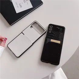 Роскошная крокодиловая кожаная кожа Vogue Phone Case для Samsung Galaxy Folding Z Fold4 5G Прочная слабая карта.