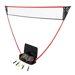 Portable Badminton Set with Freestanding Base Sets Up on Any Surface in Seconds No Tools or Stakes Required