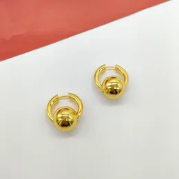 2023 Luksusowa wysokiej jakości kolczyki z okrągłym kształtem w 18 -karatowym złotym platformie mają Stamp Special Style PS7985A