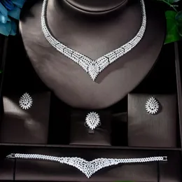 Kolye küpeleri set moda tasarımı basit kübik zirkonya geometrik şekil kadın gelin takı aksesuarları bijoux femme n-1167