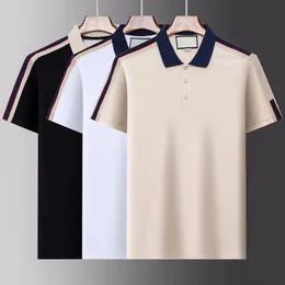 Designer Brand Mäns Polo T-shirt Summer Luxury Polo Fashion T-shirt andningsbar snabb torkning Kort ärm Polo Collar Casual Geometric Print Hawaiian Polo Shirt Top Top