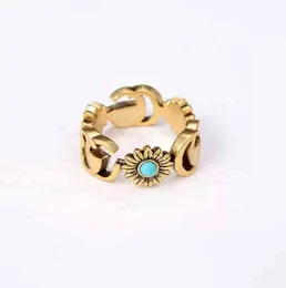 projektant biżuterii Bransoletka naszyjnik Wysokiej jakości pierścień stokrotki brązowy płótno turkusowy pierścień dla biżuterii pary