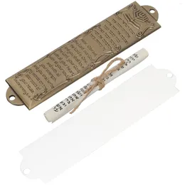 Cortina Religioso Santo Prações MEZUZAH METAL Decoration House Catholic Decore Ligho Artesanato de liga