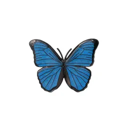 Mode enkel söt blå fjärilsbroscher för kvinnor emaljlegering djur brosch säkerhet stift