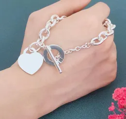 High Quality Couple Love Bracelet Link Ladies Birthday Chain Heart Bracelet Valentine039s Day Jewelry Gift7302034