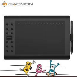 태블릿 GAOMON M106K PRO 10 ''8192 레벨을 가진 그래픽 드로잉 태블릿 틸트 지원 배터리 아트 스타일러스 Windows/Mac/Android OS