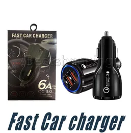 QC 30 Fast Car Charger 31A Quick Car Phone Charger LED Dual USB Fast Charging Charger DC 1224V For Smartphones8322148