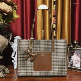 Borse da sera Borsa da donna retrò a quadri pied de poule di lusso Borsa da donna 2023 Portafoglio versatile Cartelle monospalla Sac Borse firmate