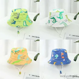 Accessori per capelli New Summer Children Cotton Bucket Cap per ragazzi Stampa floreale Neonate Cappello da sole Flower Kids