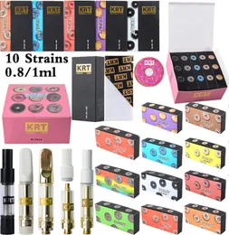 Newest KRT Hologram Box Exotic Fizz Atomizers Empty Carts Vape Pen Cartridge Packaging White Round 08ml Ceramic Thick Oil Dab Wax8258365