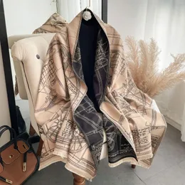Scarves Warm Cashmere Winter Scarf Women Luxury Design Pashmina Female Print Thick Blanket Neck Bufanda Shawls