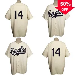 Xflsp GlaMitNess Newark Eagles 1946 Home Jersey 100 % genähte Stickerei Vintage Baseball Jerseys Custom