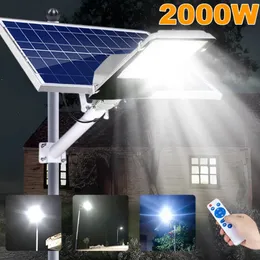 Neue 500000LM LED Solarleuchte Outdoor Garten Aluminium Solar Straßenlaterne mit Fernbedienung IP65 Solarwandleuchte