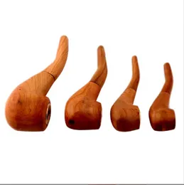 Cachimbos de estilo antigo, cachimbo de madeira maciça polido à mão, cachimbo retrô portátil com várias especificações