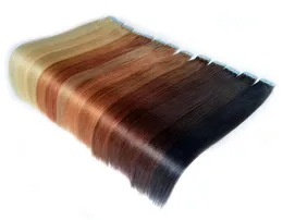 Pu Skin Weft Straight Tape In Human Hair Extensions Dark Auburn Remy 40 Pièces Blonde 200390392203903924quot26quot1900736