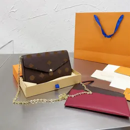 2021 Womens Luxurys Designers Shoulder Bags Multi Felicie Pochette Wallet On Chains Card Holder Calfskin Messenger Crossbody Purse295D