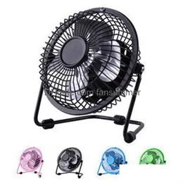 Usb Gadgets High Quality 360 Rotate Metal Fan Mini Portable Colored Summer Home Office Desk Electric Cooling Drop Delivery Computers Dh0Iv