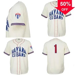 Xflsp GlaMitNess Havana Cubans 1947 Home Jersey Shirt Custom Men Women Youth Baseball Jerseys Any Name and Number Double Stitched