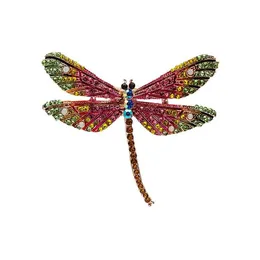 Stift broscher legering inlagd färg diamant dropp emalj Dragonfly insekt brosch överdrivna personlighetsstift för kvinnor/män grossist dh1uw