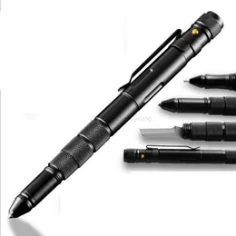 NEW 7-In-1 Outdoor EDC Multi-Function Self Defense Tactical Pen With Emergency Led Light Glass Breaker women Outdoor Survival Defensive ballpoint Pens Rescue Tool