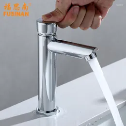 Kitchen Faucets Stainless Steel Electroplating Press Delay Wash Basin Faucet Factory El Public Single Cooling