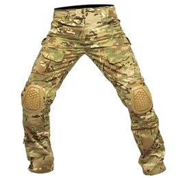 Byxor mege varumärke mäns militär taktisk kamouflaglastbyxor US Army Paintball Gear Combat Pants With Kne Pads Airsoft Clothing