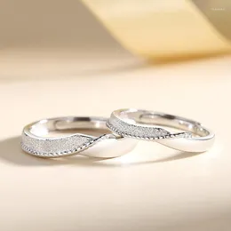 Cluster Rings Real Certified Sterling 925 Silver Couple For Lovers Men and Women Original Design Fetters Jewelry Gift