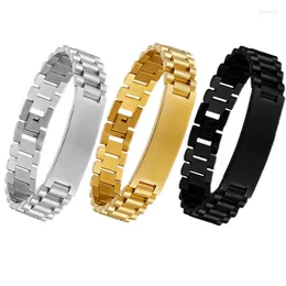 Pulseiras masculinas simples 15 mm corrente de aço inoxidável para mulheres unissex joias de pulso bijuterias itens de presente para o dia das mães 2023