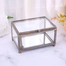 Storage Boxes Nordic Transparent Glass Wedding Ring Box Eternal Flower Holder Innovative Home Decoration Ornaments Drop