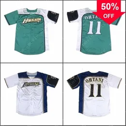 XFLSP Glamitness Men's Hokkaido Nippon Ham Fighters 11 Shohei Ohtani Baseball Jersey Stitched