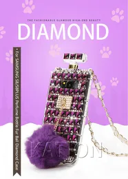 Luxury Lanyard Chain 3D Diamond Phone Cover For LG Stylo4 Note8 s10e Iphone xr xsmax 8 7 6s S9plus Diamond Perfume Bottle Case4727311