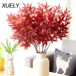 Decorative Flowers 2 Size Autumn High Quality Simulation Artificial Silk Green Plants Decor For Home Party Christmas Garden Wall