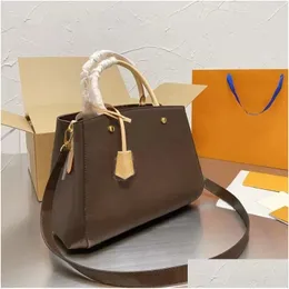 2022 Designer Montigne Bag torebka Kobiety skórzane wytłaczanie torby szodarki Crossbody Luksusowe torebkę Lady Casual Tote Portfel M41053 Drop de Dhvbm