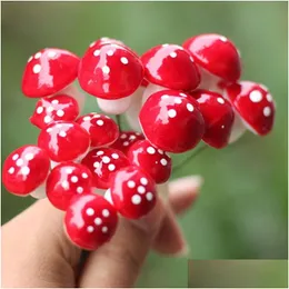 Garden Decorations Artificial Colorf Mini Mushroom Fairy Miniatures Gnome Moss Terrarium Decor Plastic Crafts Bonsai Home For Diy Dr Dhgex