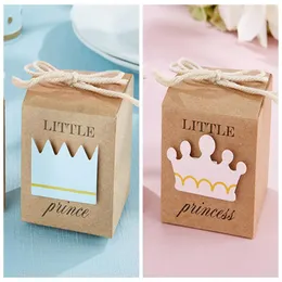 100PCS LOT 2016 Baby Shower Favors of Little Prince Kraft Favor Boxes For baby birthday Party Gift box and baby Decoration candy222S