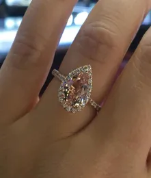 Luxury Womens Wedding Ring Fashion Simulated Diamond Gemstone Engagement Rings For Women Jewelry7489061