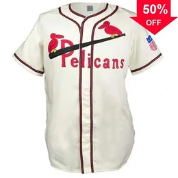 Xflsp GlaMitNess NewOrleansPelicans 1942 Road Jersey 100% Stitched Embroidery s Vintage Baseball Jerseys Custom Any Name Any Number