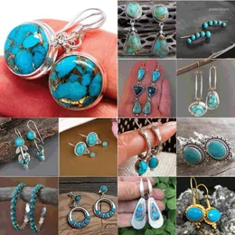 Dangle Earrings Bohemian Women's Natural Turquoise Pendant Vintage Style National 2023 Earring Accessories Jewelry