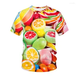 Herr t-shirts herrar t skjortor mat monster t-shirt socker frukt chips hamburgare 3d tryck män kvinnor mode kort ärm skjorta toppar barn tjej pojke tees 685n