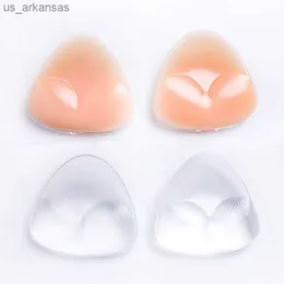 1 Par Almofadas de Sutiã de Biquíni Triângulo de Silicone Almofadas de Sutiã Push Up Lingerie Invisível para Aumentar os Seios L230523