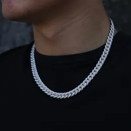 Yüksek kaliteli tam elmas zirkon punk tarzı hip hop bilezik kolye kabarcığı 8mm Küba zinciri tam elmas zincir kolye erkekler için