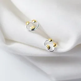 Ohrstecker Colusiwei Goldfarbenes Schweinchen für Mädchen Niedliches Tierschwein-Ohrstecker 925er Sterlingsilber Schmuck Bijoux Brincos Kindergeschenk